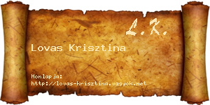 Lovas Krisztina névjegykártya